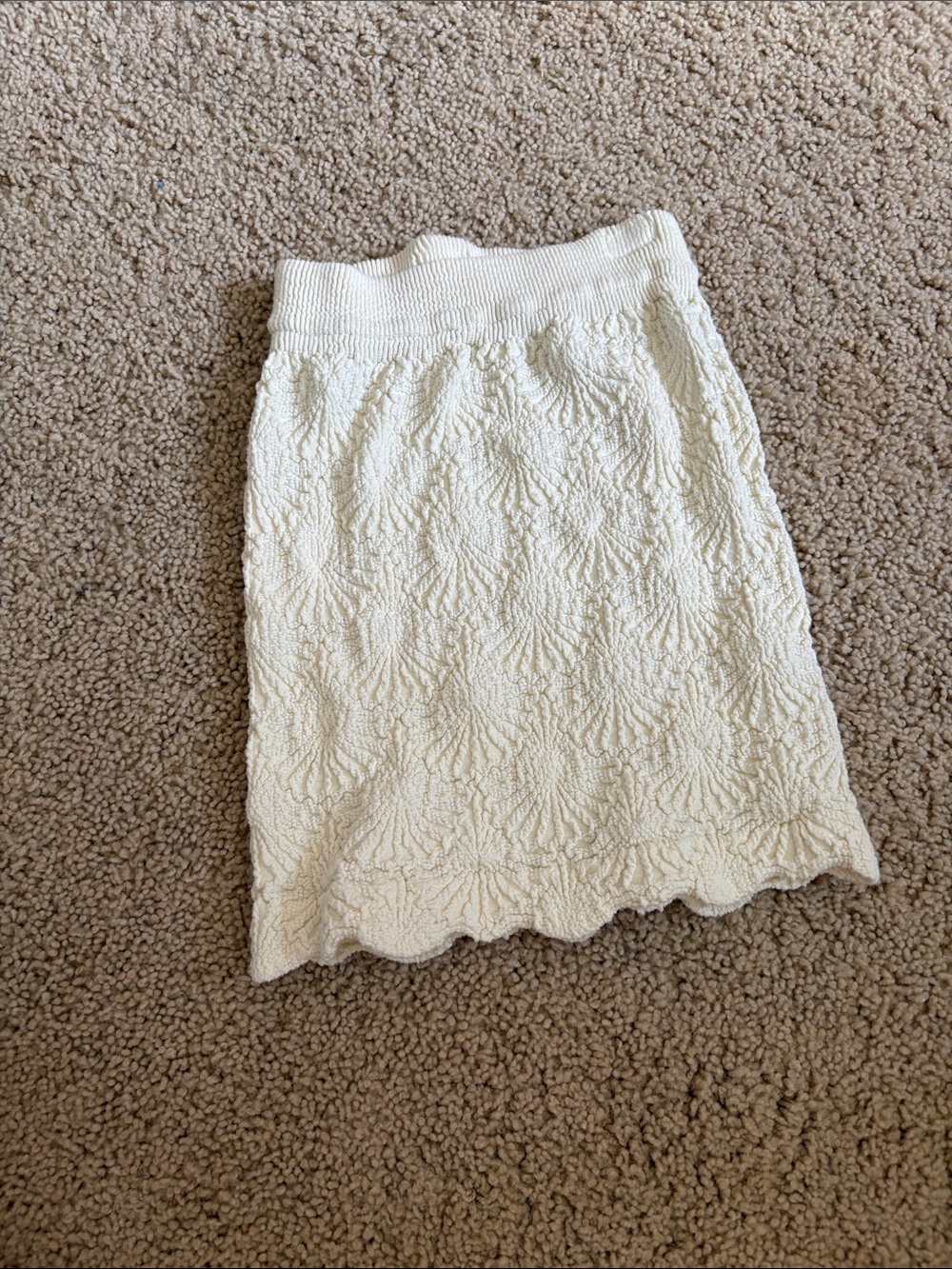 Free People Cream Textured Knit Tank